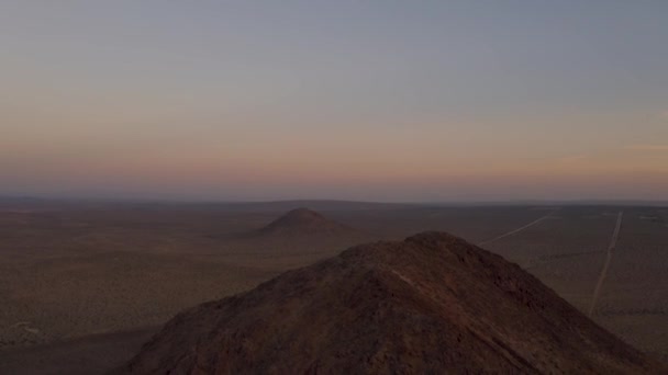 Aerial Drone Footage Mojave Desert Mountains Sunrise California — 图库视频影像