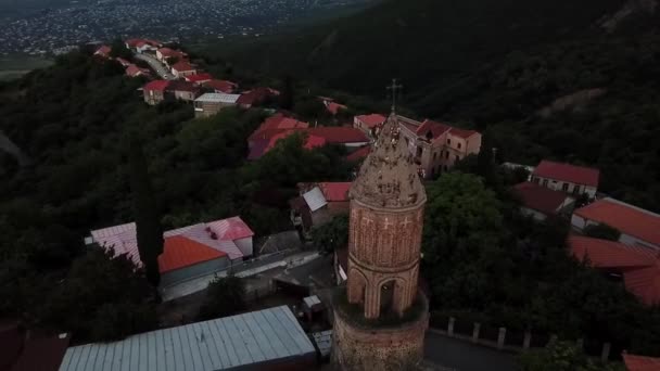 Drone Shot 180 Degrees Church Signagi — Stockvideo