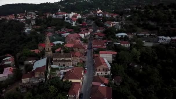 Drone Shot Flying Signagi Love City Georgia — Stok video