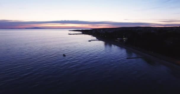Aerial Clip Croatia Coast Sunset Hour Arbour Coast — Video Stock