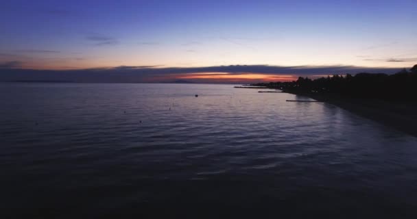 Aerial Clip Croatian Coast Sunset Hours Smooth Puward Camera Pan — Video Stock