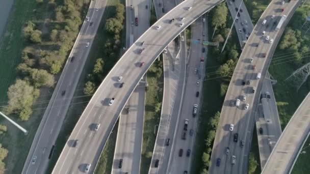 Video Aerial Heavy Traffic Freeway Major City Video Filmed Best — 비디오