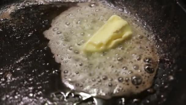 Cook Butter Frying Pan — Stockvideo