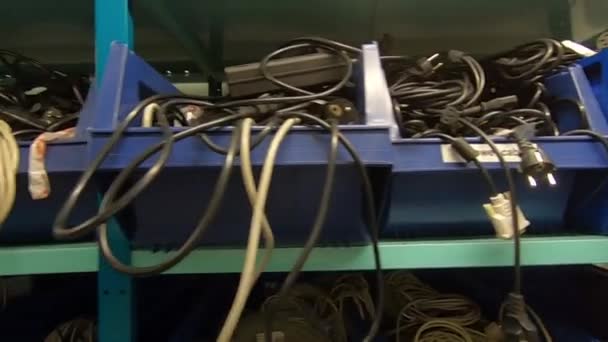 Shelf Full Cables — стоковое видео