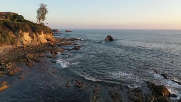 Flying Beautiful Laguna Beach Tide Pools Sunset California — Video