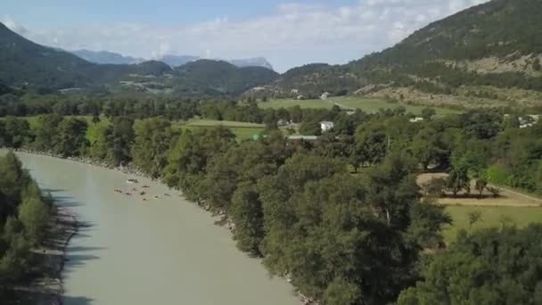 Total Shot River France Going Away Canoes Floating Boats — ストック動画