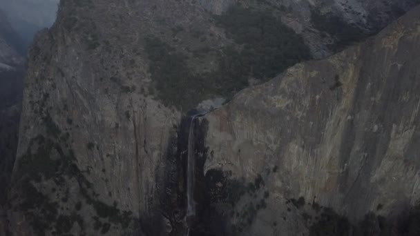 Aerial Drone Shot Waterfall Yosemite National Park — Video