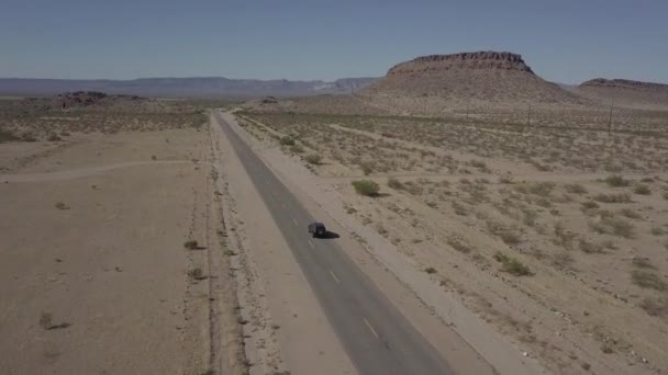 Aerial Drone Shot Vehicle Travelling Route — Stockvideo