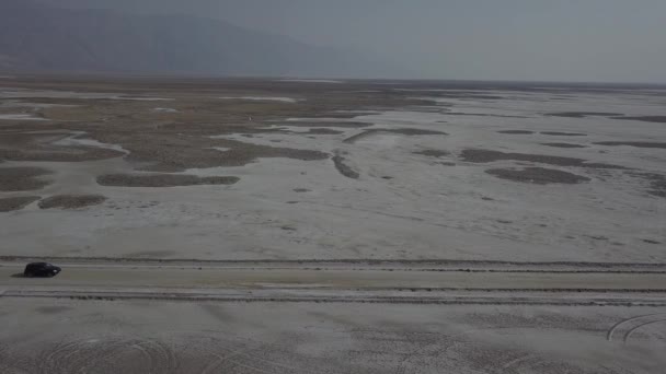 Aerial Drone Shot Vehicle Desert Death Valley — 비디오