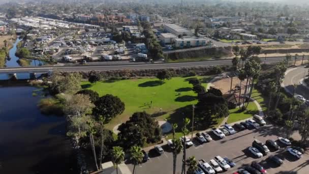 Aerial Flight Sequence Park Park — Stok video