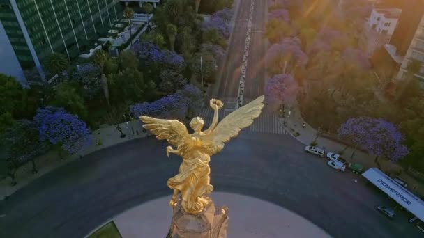 Aereal Shot Angel Independence Mexico City — Vídeo de Stock