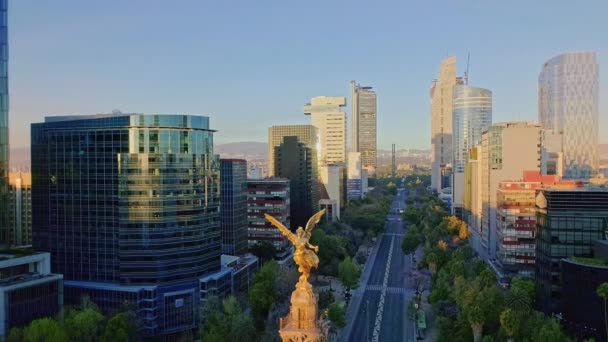 Авереальний Шот Ангела Незалежності Мехіко — стокове відео