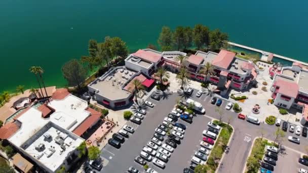 Aerial Drone Rotation Businesses Community Lake Mission Viejo — Stock Video