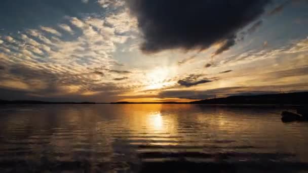 Sunset Timelapse Lot Cloud Movement Pyhjrvi Tampere — Vídeo de Stock