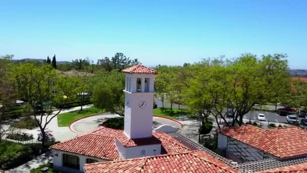 Aerial Fly Clock Tower Community Clubhouse — Video