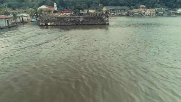 Drone Footage Abandoned Fort Panama Caribbean Coast — Wideo stockowe