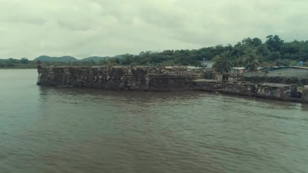 Drone Footage Abandoned Fort Panama Caribbean Coast — Video Stock