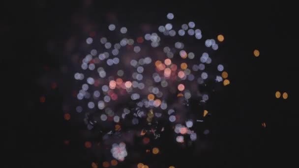 Fireworks Out Focus Nice Colorful Bokeh Slow Motion — Video