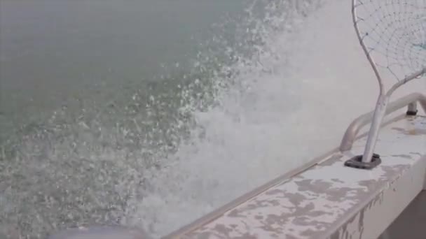 Slow Motion Speed Boat Water Splashing — Vídeo de Stock