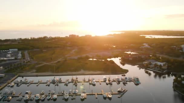 Sunset Drone Flight Marina Cayman Islands — 비디오
