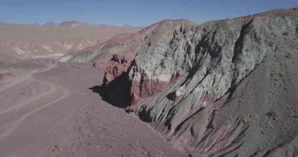 Aerial Rainbow Valley Atacama Desert — Stockvideo