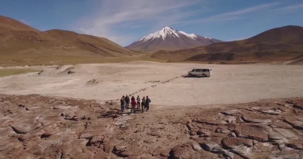Красные Скалы Пьедрас Рохас Пустыне Атакама — стоковое видео