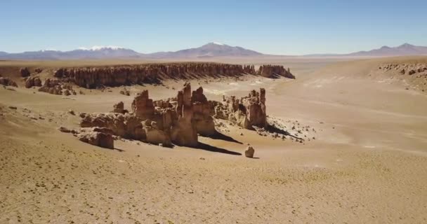 Aerial View Tara Cathedrals Atacama Desert — Stockvideo