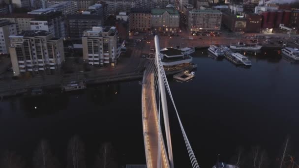 Revealing Aerial View Cityscape Tampere Finland — Vídeo de Stock