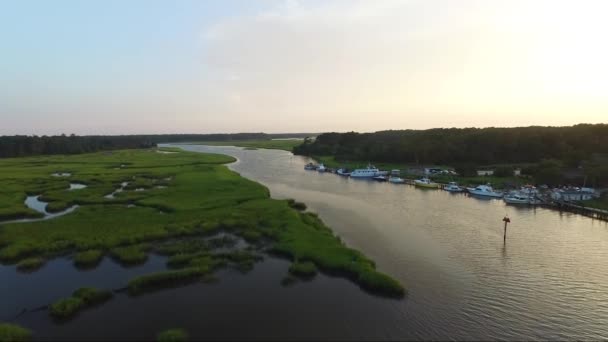 Calabash Sunset Fishing Boats Restaurants Water — Wideo stockowe