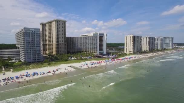 Rising Shot Beach South Carolina Sunny Day Summer — Video Stock