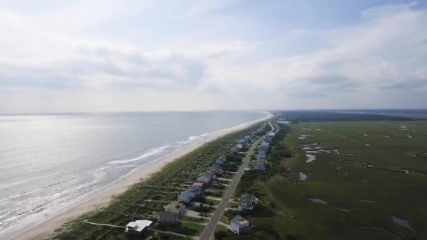 Drone Flying Beach Sunny Day — Video