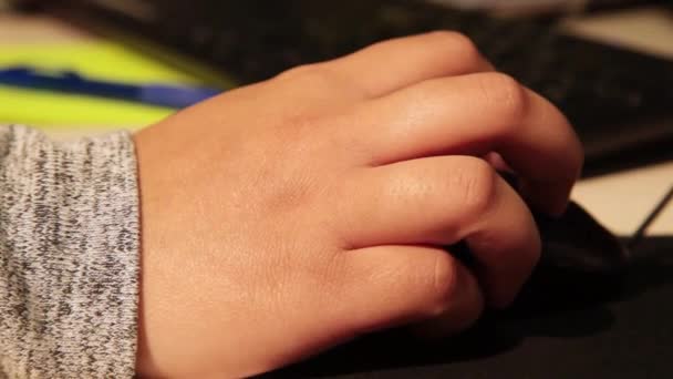 Student Hand Computer Mouse — стоковое видео