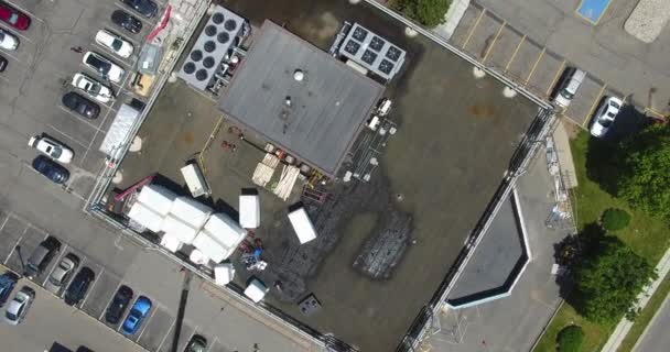 Drone Flight Roof Industrial Building — Stockvideo