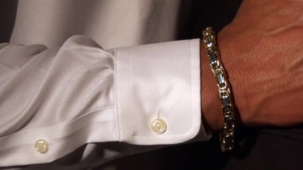 Close Man Expensive Bracelet — Wideo stockowe