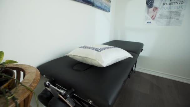 Close Black Massage Table — Vídeo de stock