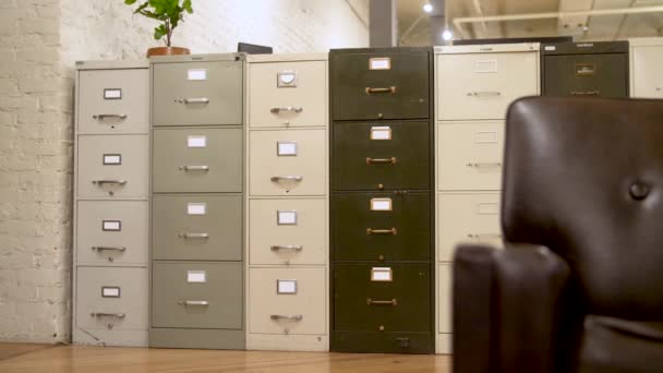 Filing Cabinets Open Office Space — Stockvideo