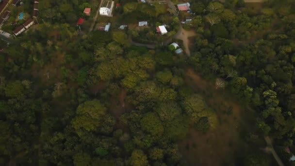 Stunning Aerial View Shantytown Tropical Jungle — Stock videók