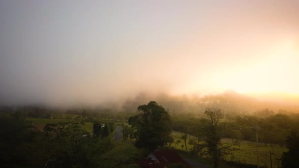 Cinematic Fog Hovering Mexican Village — Vídeos de Stock