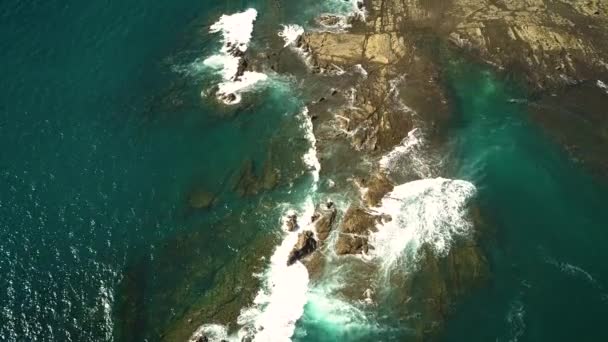 Powerful Waves Crashing Rocky Plateau — Stock video