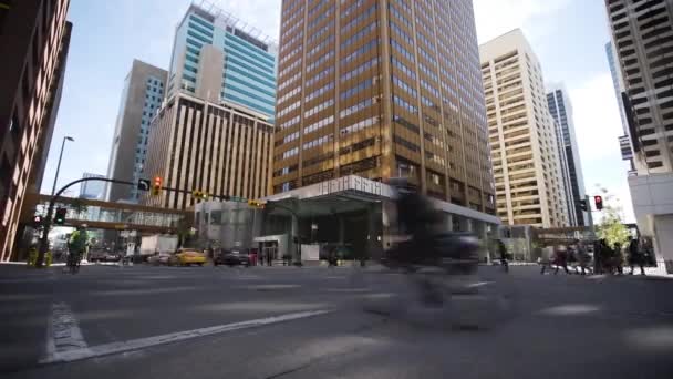 Cinematic Time Lapse Intersection Modern City — Stockvideo