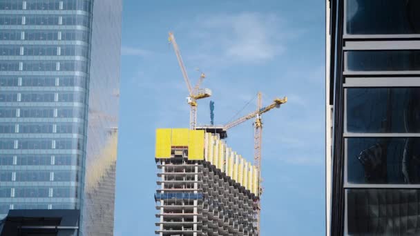 Office Building Construction Distance — Wideo stockowe