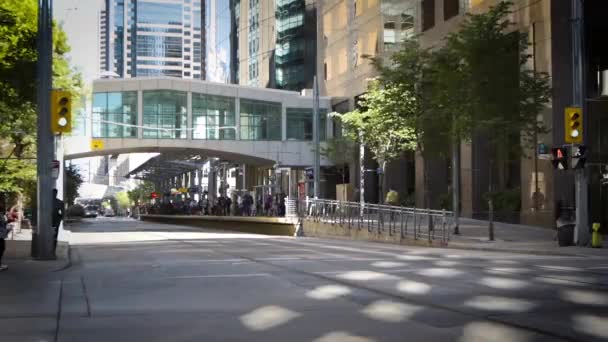 Time Lapse Streetcars Traffic Driving City Street Downtown — Video
