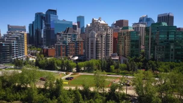 Beautiful Buildings Skyscrapers Downtown Calgary — Stok video