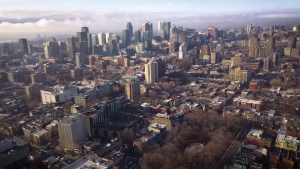 Cinematic Aerial View Large Modern City — Vídeos de Stock