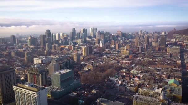 Cinematic Drone Shot Flying Modern Urban City — Video Stock