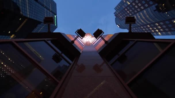 Looking Towering Skyscrapers Modern City — Stock videók