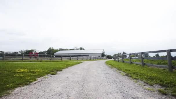 Walking Large Countryside Farming Property — Stockvideo