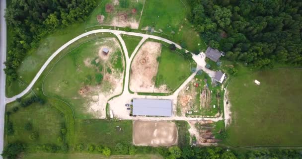 Top Drone Shot Large Farming Property — Stock video