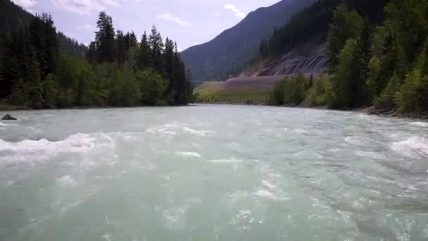 Beautiful White Water Rapids Mountains — Stockvideo