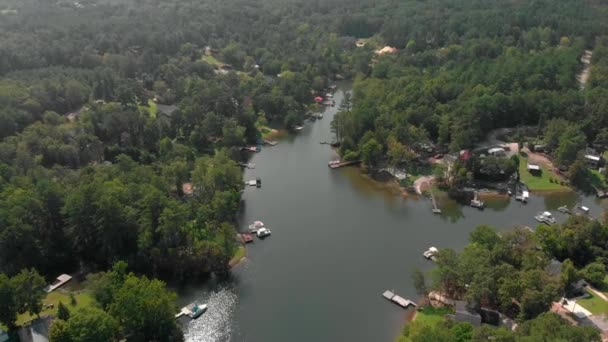 Aerial Footage Lake Front Properties Lake Murray — ストック動画
